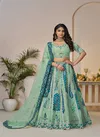 KF 484 Sky Blue Banarasi Silk Embroidered Lehenga Choli Wholesale Market In Surat
